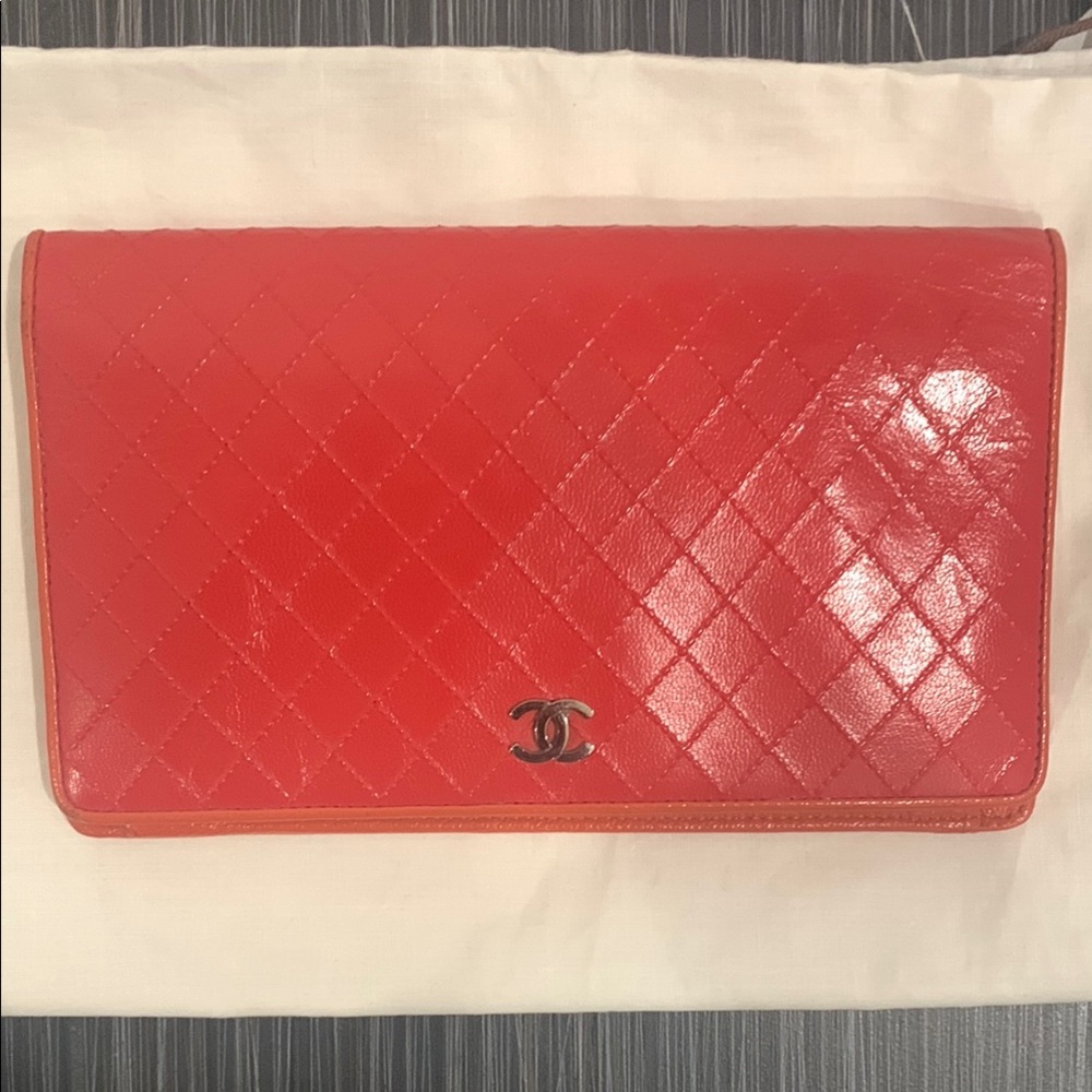Chanel Red Quilted Leather wallet